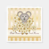 Gold Stripe Schattige Koala Baby shower / Kinderve Servet (Voorkant)