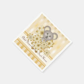 Gold Stripe Schattige Koala Baby shower / Kinderve Servet (Hoek)