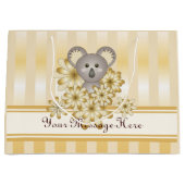 Gold Stripe Schattige Koala Kids Verjaardag / Baby Large Cadeautasje (Voorkant)