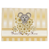 Gold Stripe Schattige Koala Kids Verjaardag / Baby Large Cadeautasje (Achterkant)