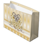 Gold Stripe Schattige Koala Kids Verjaardag / Baby Large Cadeautasje (Voorkant Gekanteld)