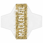 Gold Stripe Sparkly Monogram Naam op maat Voetbal (Enkel)