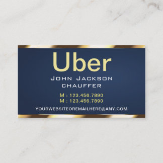 Gold stripe Taxi Driver Cab Transport blue QR CODE Visitekaartje