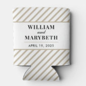 Gold Stripe Wedding Blikjeskoeler (Achterkant)