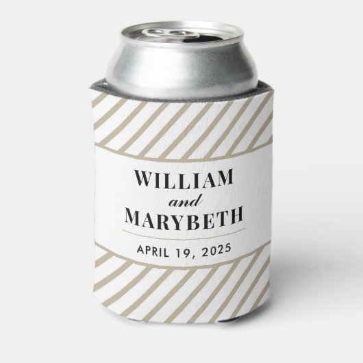 Gold Stripe Wedding Blikjeskoeler (Blikje Achterkant)