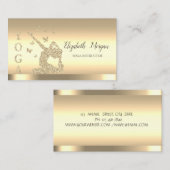 Gold Stripe Yoga Instructor Glitter Women Visitekaartje (Voorkant / Achterkant)