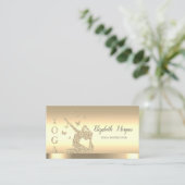 Gold Stripe Yoga Instructor Glitter Women Visitekaartje (Staand voorkant)