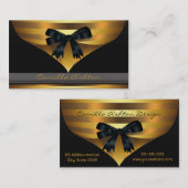 Gold Stripe Zwart Goud Elegante Visitekaartjes (Voorkant / Achterkant)