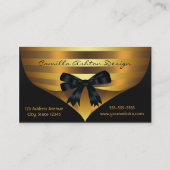 Gold Stripe Zwart Goud Elegante Visitekaartjes (Achterkant)