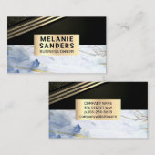 Gold Striped | Achtergrond marmer Visitekaartje (Voorkant / Achterkant)