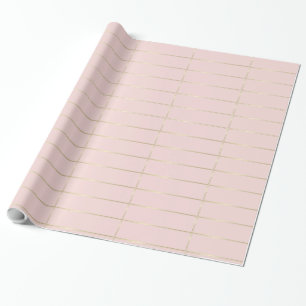 Gold Striped Blush Pink Glamour Shiny Design Cadeaupapier