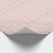 Gold Striped Blush Pink Glamour Shiny Design Cadeaupapier (Hoek)