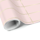 Gold Striped Blush Pink Glamour Shiny Design Cadeaupapier (Rol Hoek)
