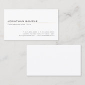 Gold Striped Chic Design Trendy White Plain Modern Visitekaartje (Voorkant / Achterkant)