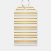 Gold Striped Confetti Happy Nieuwjaar cadeautjes L Cadeaulabel (Achterkant)