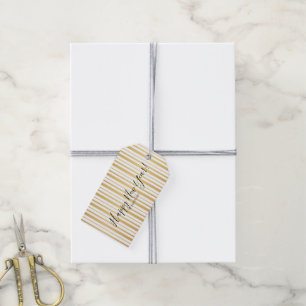 Gold Striped Confetti Happy Nieuwjaar cadeautjes L Cadeaulabel