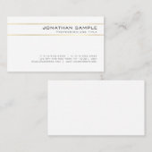 Gold Striped Luxury Creative Minimal Design Trendy Visitekaartje (Voorkant / Achterkant)