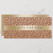 Gold Striped Modern Leopard Cadeaubonnen (Voorkant / Achterkant)
