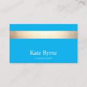 Gold Striped Modern Stijlvol Blauw Visitekaartje (Voorkant)