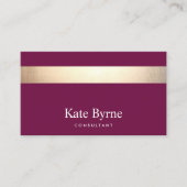 Gold Striped Modern Stylish Burgundy Maroon Visitekaartje (Voorkant)