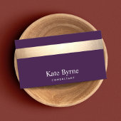 Gold Striped Modern Stylish Navy Blue Visitekaartje