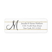 Gold Striped Monogram Initialen en Name Labels (Voorkant)