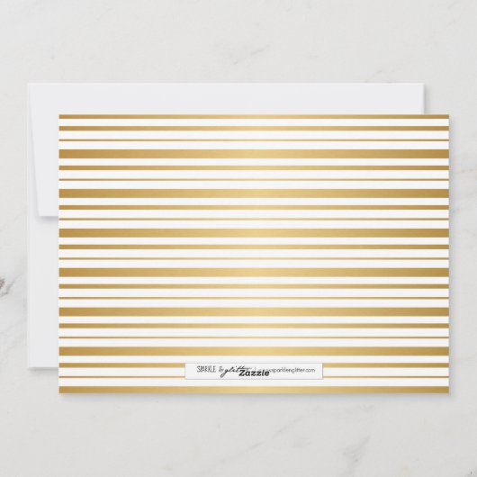 Gold Striped Pattern Happy Nieuwjaarsfotokaart Feestdagenkaart (Achterkant)