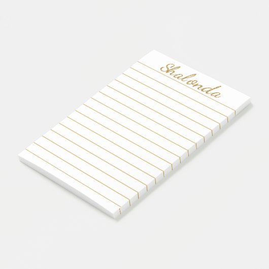 Gold Striped Personated Post-it® notes 4 x 6 (Schuin)