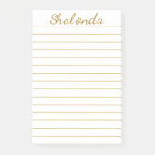 Gold Striped Personated Post-it® notes 4 x 6 (Voorkant)