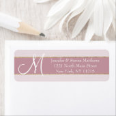 Gold Striped Roos Roze Monogram Initiaal Naam Etiket (Insitu)