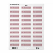 Gold Striped Roos Roze Monogram Initiaal Naam Etiket (Full Sheet)