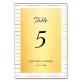 Gold Striped Sjabloon Elegant script gecalligrafee Kaart (Voorkant)