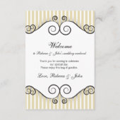  Gold Striped WeduwWelkomstkaart Informatiekaartje (Voorkant)