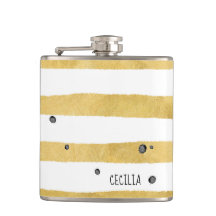 Gold Stripes & Black Stippen Monogram Patroonkolf