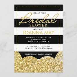 Gold Stripes Bridal Shower-uitnodiging Kaart