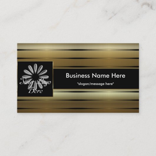 Gold Stripes D2 Voeg uw Logo Visitekaartjes toe (Voorkant)