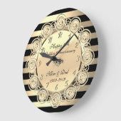 Gold Stripes, diamant 50th Wedding Jubileum Grote Klok (Hoek)