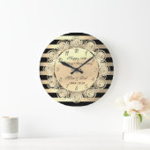 Gold Stripes, diamant 50th Wedding Jubileum Grote Klok (Huis)