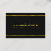 Gold Stripes Elegant Glamor Modern Black Sjabloon Visitekaartje (Achterkant)