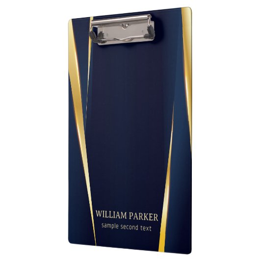 Gold Stripes en blauwe achtergrond Klembord (Links)