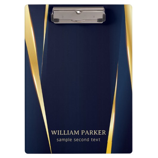 Gold Stripes en blauwe achtergrond Klembord (Voorkant)