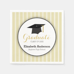 Gold Stripes en Pet-aangepast Afstuderen Servetten