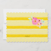 Gold Stripes Floral Birthday Invitation Kaart (Achterkant)