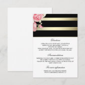Gold Stripes Floral Wedding Details - Informatie Informatiekaartje (Voorkant / Achterkant)