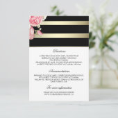 Gold Stripes Floral Wedding Details - Informatie Informatiekaartje (Staand voorkant)