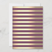 Gold Stripes Lijst Violet Flowers Retirement Kaart (Achterkant)
