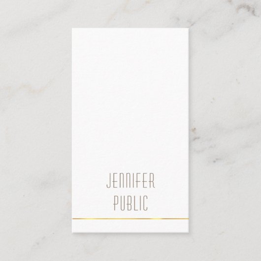 Gold Stripes Modern Minimalistisch design Unieke p Visitekaartje (Voorkant)