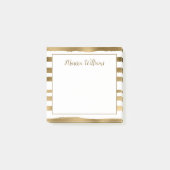 Gold Stripes Monogram Naam Post-it® Notes (Voorkant)