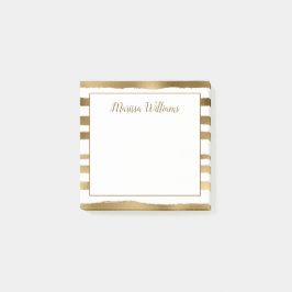 Gold Stripes Monogram Naam Post-it® Notes
