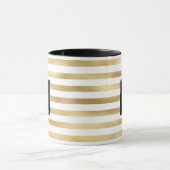 Gold Stripes Monogram op maat Mok (Midden)